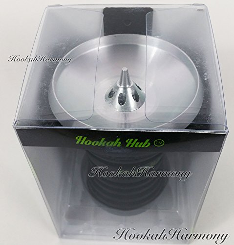 The HOOKAH HUB Black Shisha Bowl Silicone with Metal Screen Wind Cover Charcoal Screen