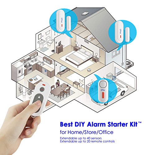 CPVAN-Window-Door-Security-Alarm-Sensor-DIY-Wireless-Home-Security-Burglar-Alarm-System-with-1-Siren-Unit-2-Magnetic-Sensors-and-1-Remote-Control-Easy-Installation-Ideal-for-HomeApartmentOffice