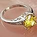 Psiroy 925 Sterling Silver Created Citrine Filled Solitaire Promise Ring