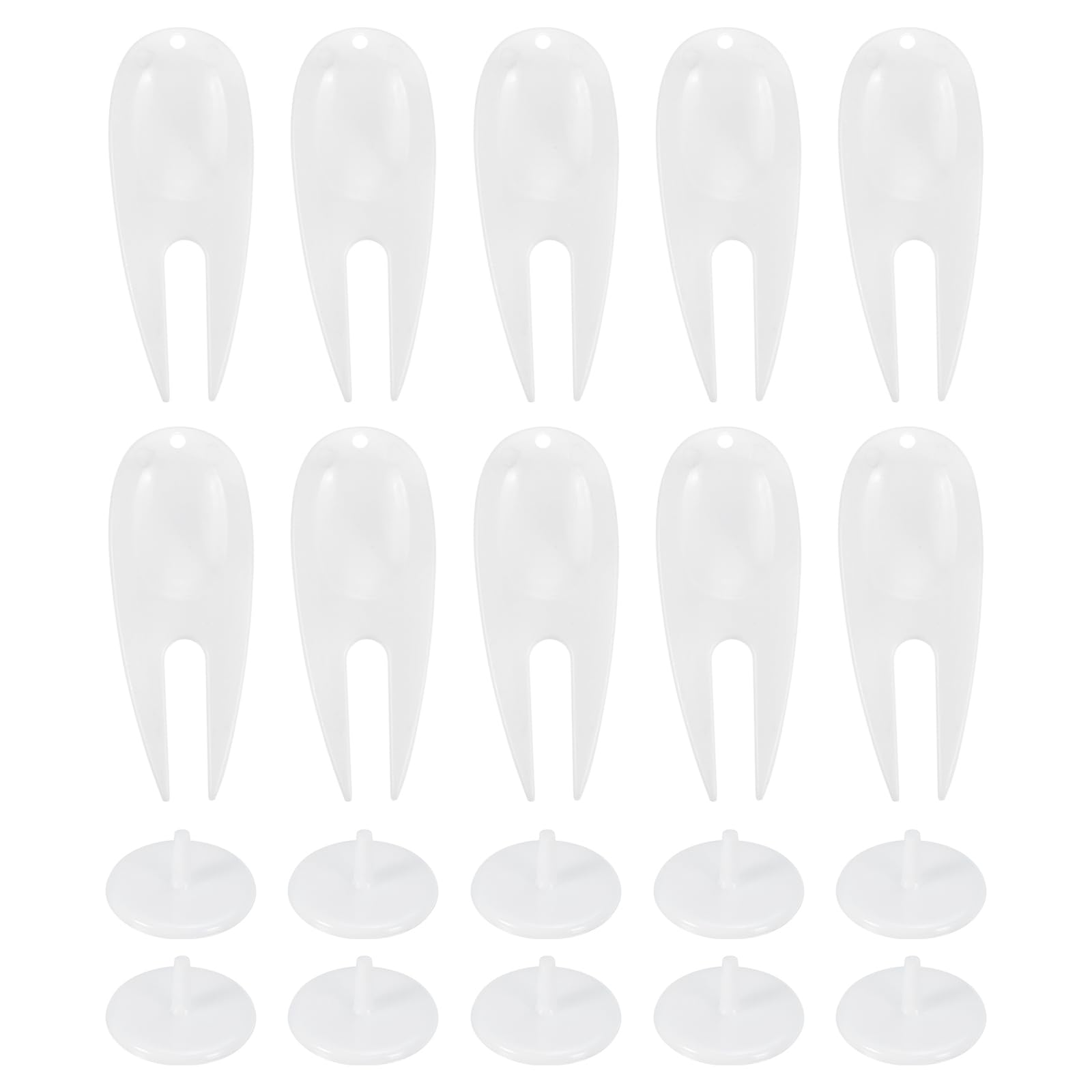PATIKIL Golf Divot Repair Tool, 18 Pack Plastic Golf Divot Tool Golf Green Divot Fork with Ball Marker for Golf Golfer Repairing, White