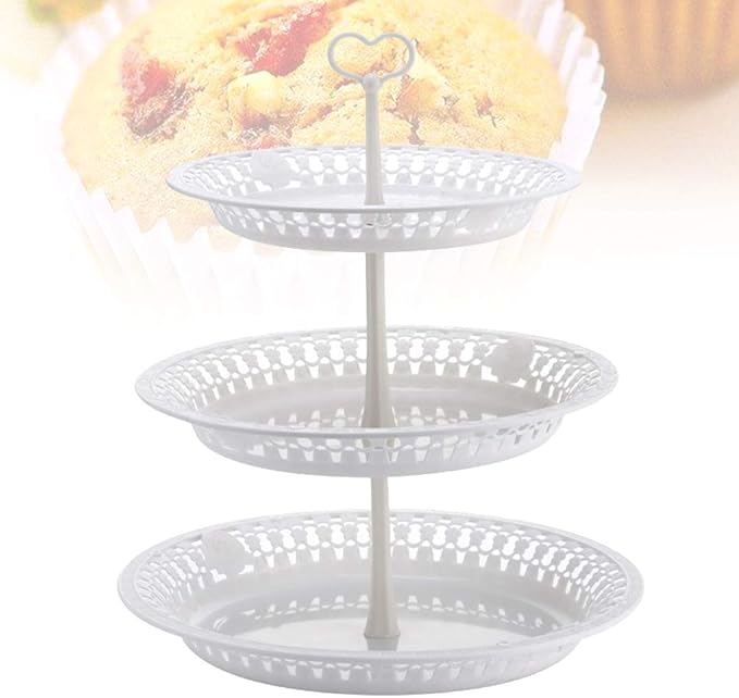 Alzata Per Dolci Plastica Alzata Torta A 3 Piani Vassoi Per Torte Per Dessert Per Le Feste Cupcake Stand Per Party Matrimonio Supporto Per Torta Quadrato A Tre Strati Alzate Per Dolci