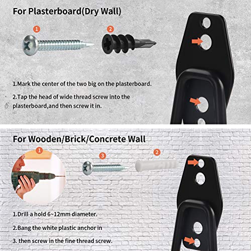 URLWALL Garage Hooks, Heavy Duty Garage Storage Hooks Steel Utility Double Wall Hooks for Organizing Power Tools, Ladders, Bikes, Bulk items, Ropes, 8PCS