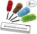 Fran's Essentials Washable Retractable Microfiber Duster Extendable with Telescoping Pole, 4-Pack