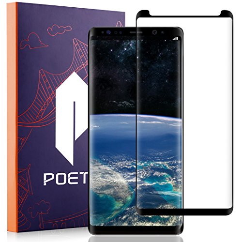 Galaxy Note 8 Screen Protector, Poetic [Full Coverage][HD Clear][Case Friendly][Anti-Fingerprint] Premium Edge-to-Edge Tempered Glass Screen Protector for Samsung Galaxy Note 8 (Black)