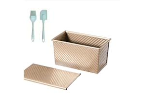 1 Pack Pullman Loaf Pan with Cover, Carbon Steel 1 LB Bread Pan with Lid, 8x4.6inch Rectangular Toast Mold for Homemade Sandw