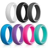 Silicone Wedding Rings For Women - 7 Pack