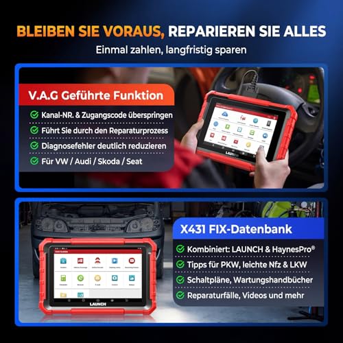 LAUNCH X431 Pros Elite OBD2 Diagnostic Device Car, Bidirectional Scanner with ECU Coding, Full System Diagnostics, 45+ Service Functions, CANFD & DOIP, FCA Autoauth, 2 Years Update