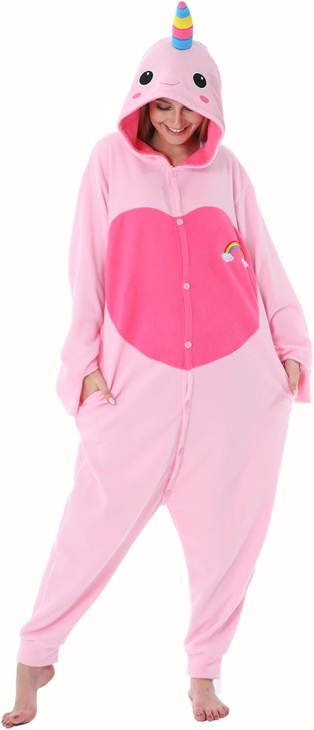 WOTOGOLD Animal Cosplay Costume Narwhal Unisex Adult Pajamas