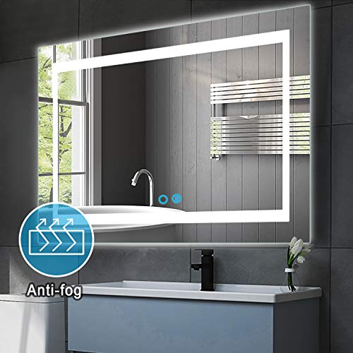 PexFix 20 x 28 inch Bathroom Vanity Mirror, LED Backlit+Wall Mounted+Antifog & Dimmable Touch Switch+3 Color Modes+Polished Edge &Frameless+5500K Cool White+3000K Warm+ CRI>90+Vertical&Horizontal