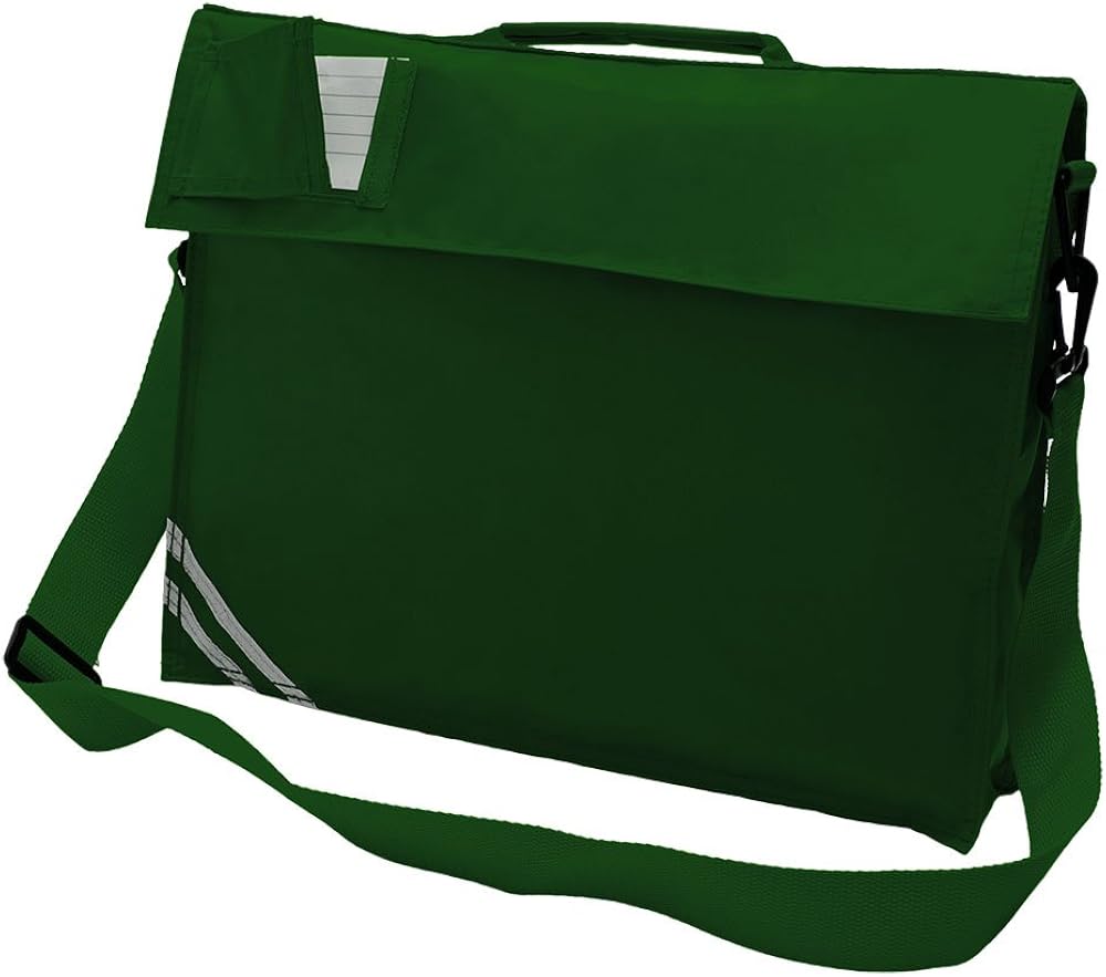 Ayra: Premium School Book Bag With Strap - 8 Colours (Bottle Green)
