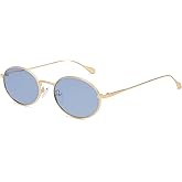 VANLINKER Retro Oval Polarized Sunglasses for Women Men Vintage 90s Metal Gold Frame Shades VL9872