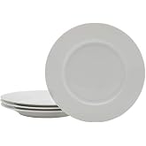 Everyday White Classic Rim Set of 4 Salad Plates, 8.25 inch