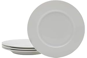 Everyday White Classic Rim Set of 4 Salad Plates, 8.25 inch