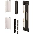 Prime-Line U 11037 Patio Door Deadbolt Lock, 8 In. Overall Height, Steel Bar, Surface (1 Kit), White/Black