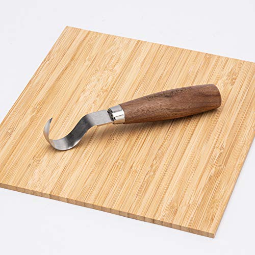 Elemental Tools Wood Spoon Carving Knife: Hook Knife Wood Carving Tool for Spoon, Kuksa Cup and Bowl Carving- 65mn Steel Spoon Carving Knife - Great Curved Knife for Beginners or Professional