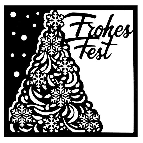 Die Stencil Happy Festival 2, 14 cm x 14 cm, Suitable for Standard Cutting Machines, Stencil for Designing Greeting Cards, Inserts, Christmas, Advent