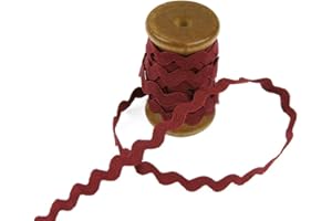BIAS BESPOKE 3 Yards of Polly 5mm Rigid RIC-Rac Trim on a Wooden Spool, Burgundy