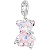 VOROCO 925 Sterling Silver Charm For Bracelet Necklace Charms Bead Pendant for Women Mother Daughter Grandma Family Friends Jewelry Gift