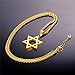 U7 Jewish Jewelry Megan Star of David Pendant Necklace 18K Gold Israel Necklace, Rope or Leather Chain, Length 22