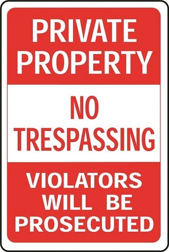 Hy-Ko Products HW-45 Private Property No Trespassing Violators Prosecuted Heavy Duty Aluminum Sign 12