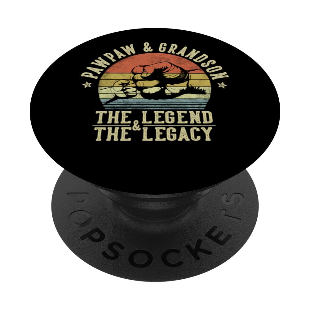 Pawpaw and Grandson The Legend And The Legacy Gifts Pawpaw PopSockets Swappable PopGrip