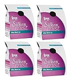 4-Pack L'eggs Silken Mist Silky Sheer Leg, Control Top Pantyhose, Jet Black, Large (Q)