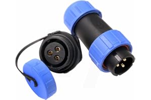 HANGTON CONNECT HangTon HE21 3 Pin Outdoor Waterproof Connector Electrical Circular Threaded Male Cable Plug Female Panel Mount Socket for LED/Power/Lighting Equipment