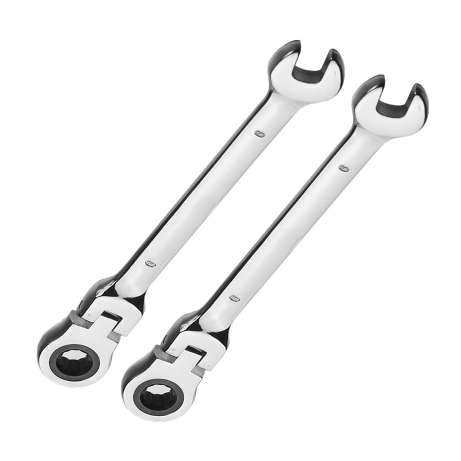 Vokenforu 9mm Ratchet Spanner,2 PCS Ratcheting Combination Wrench, Flex-Head Hardened Chrome Vanadium Steel Open End Spanner Metric