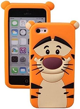 Iphone 6S Plus Cover Case,Iphone 6S Plus Shell Phone Case Silicone,WGOOD Cute 3D Cartoon Silicone Gel Rubber Yellow Tiger Case Protection Cover Skin for Apple Iphone 6S Plus 5.5 Inch