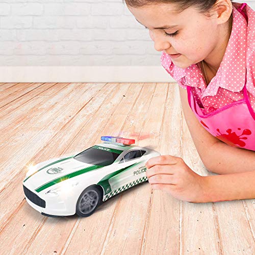ArtCreativity LightUp Police Car with LED Headlights, Taillights and