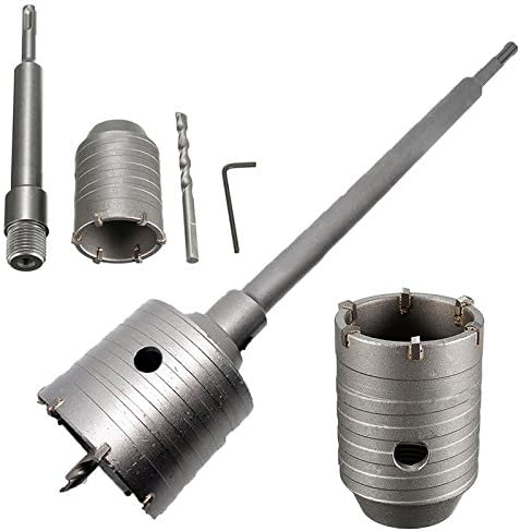 DOPOW Wall Drill Bit Hole Saw Set with SDS PLUS (SDS+) Shaft + Hole Saw + Core Drill Bit for Masonry Concrete Brick Stone 4.14in（105mm）