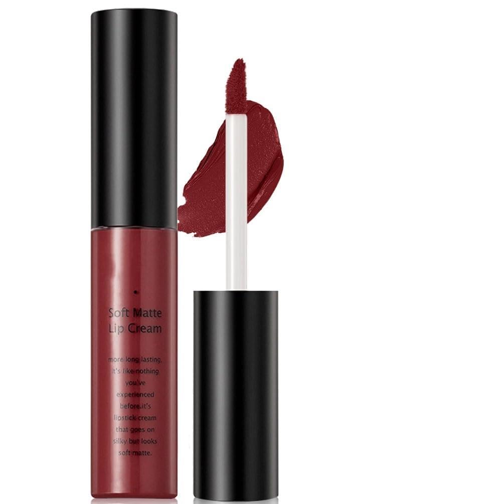 Matte Plumping Lip Gloss Plumper - Matte Liquid Lipstick Lip Stain Long Lasting Lip Gloss Plumper Lip Makeup Non-Fade Lip Gloss for Women Girls (2#, 19.5)