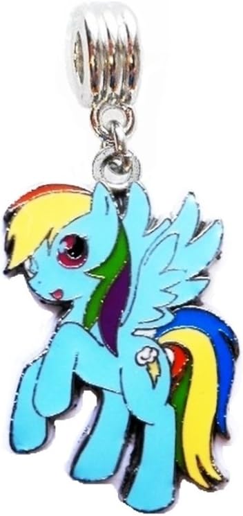 LARGE MY LITTLE PONY RAINBOW DASH CHARM SLIDER PENDANT FOR NECKLACE JEWELRY CLOTHING ACCESSORY DIY PROJECTS ETC.
