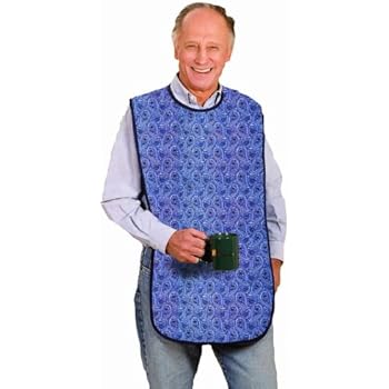 Priva Extra Long Paisley Waterproof Mealtime Protector Adult Bib 18