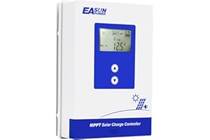 POWLAND 30A Charge Controller MPPT Solar Charge Controller 12V 24V Auto Max 75V PV Input, LCD Display, Solar Charging for Gel/SEL/FLD/User Lithium Battery