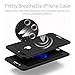 NOHON iPhone 7 Plus Case, Full Body [2-Piece] Ultra Slim/Thin Lightweight Breathable Cooling Mesh Case, Hard PC Plastic Cover w/Tempered Glass Screen Protector for iPhone 7 Plus (Black)