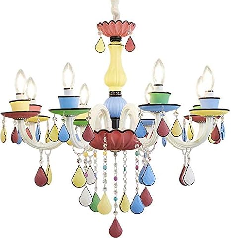 Pasillos de vivero lámpara de cristal de araña de cristal de color