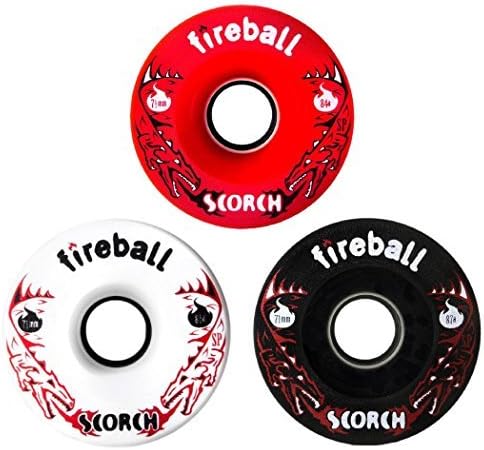 Fireball Wheels Scorch White Skateboard Wheels - 71mm 81a (Set of 4) by Fireball Wheels