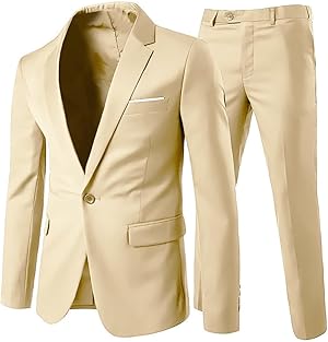 Allthemen Herrenanzug 2 Teilig Slim Fit Anzüge Business Hochzeitanzug für Männer