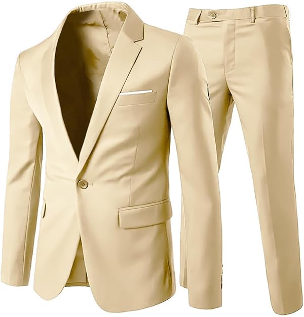 Allthemen Herrenanzug 2 Teilig Slim Fit Anzüge Business Hochzeitanzug für Männer