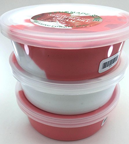 Handmade Slime Cream Cheese type Strawberries and cream scented 8 oz container