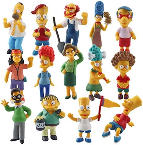 14 Pcs Easter Gifts Set Family Simpons PVC Figures Decoration Action Children Toys for Collection (xps)