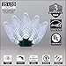 C9 LED Faceted Cool White Prelamped Light Set, Green Wire - 25 C9 Cool White LED Christmas Lights, 8