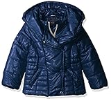 Tommy Hilfiger Big Girls' Pillow Collar Promo Puffer Jacket with Belt, Flag Blue, Medium/8/10