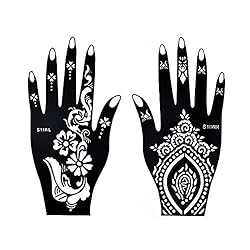 cokohappy stencils for henna tattoos 12 sheets self adhesive beautiful body art temporary tattoo templates henna flower butterfly designs on galleon philippines