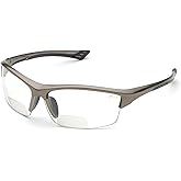 Elvex Delta Plus RX-350C 3.0 Diopter Bifocal Safety Glasses with Metallic Brown Frame and Clear Lens for Enhanced Vision, Comfort, and Protection at Work - WELRX350C30