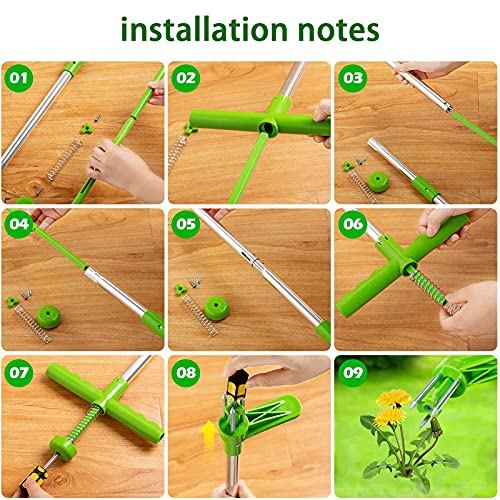 Weed Puller, Long Handle Weed Puller Tool, Stand Up Root Remover Tool