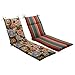 Pillow Perfect Reversible Floral Stripe Indoor/Outdoor Split Back Chaise Lounge Cushion with Ties, Plush Fiber Fill, Weather, and Fade Resistant, 72.5