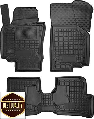カスタムフィット 全天候型 フロアライナー カーマット ブラック ゴム製フロアマット 1列目と
