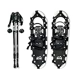 ALPS Adult All Terrian Snowshoes + Pair Anti-Shock Adjustable Snowshoeing Pole + Free Carrying Tote Bag